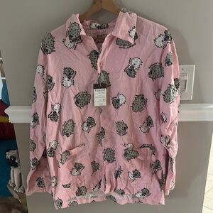 NWT PJ Salvage Limited-Edition Flannel Sleep Shirt w/pockets - “Sheepy Time”